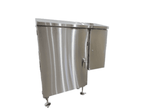 Flanged Single Door Enclosures with Sequester 2 | Custom Stainless Enclosures, Inc.