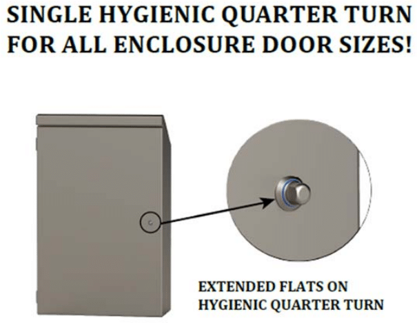 Single Hygienic Quarter Turn for all Enclosure Door Sizes