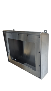 Stainless steel enclosure with window panel