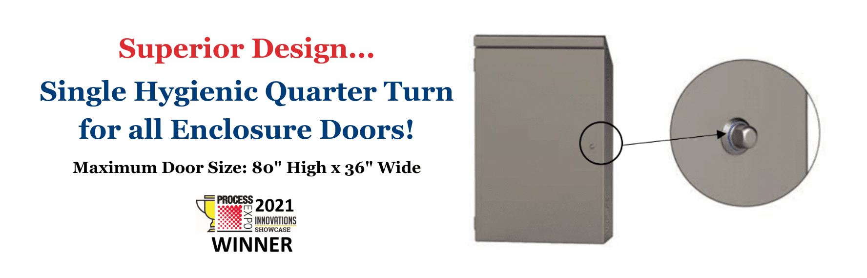 Slider Single Hygienic Quarter Turn V2 | Custom Stainless Enclosures, Inc.